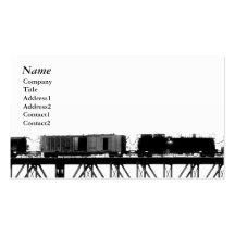 Train crossing Bridge black&white - Business Cards