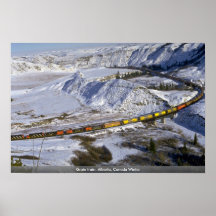 Train de grain, hiver d'Alberta, Canada Affiches