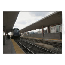 Train Downtown Los Angeles Greeting Card