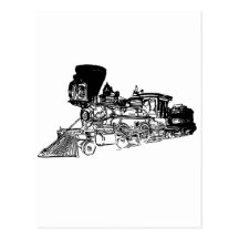 Train Drawing Design Postcards