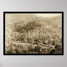 Train Engine near Black Hills SD WY 1890 Poster