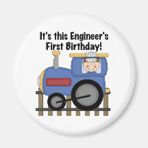 Train Engineer 1st Birthday Tshirts and gifts Refrigerator Magnets
