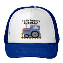 Train Engineer 2nd Birthday Tshirts and Gifts Hats