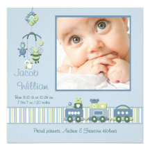 Train - faire-part de naissance de photo