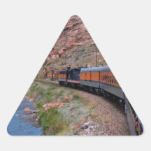 Train in Canyon BackgroundTriangle Sticker