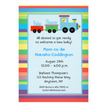 Train, invitation audacieuse de baby shower de ray