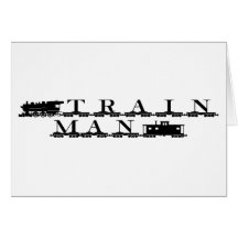 Train man model railroading cards