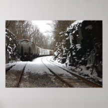 Train On Snowy Track Photo Print