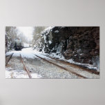 Train par la copie de photo de roches affiches