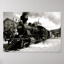 Train partant de la station posters