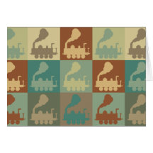 Train Pop Art Card