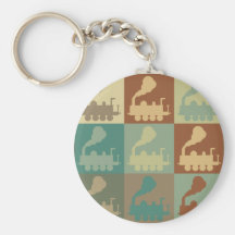 Train Pop Art Keychains