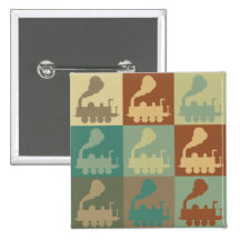 Train Pop Art Pin