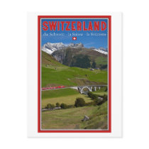 Train Ride through the Swiss Alps Post Card