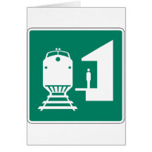 Train Station Street Sign Card