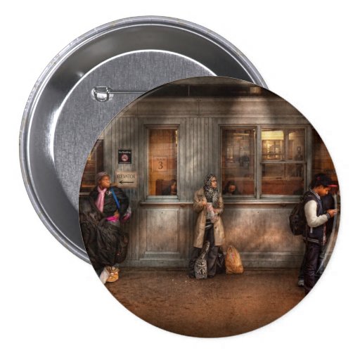 Train - Station - Waiting for the next train Pinback Button