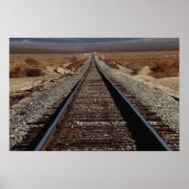 Train tracks, Mojave Desert, California, U.S.A. Poster