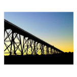 Train Trestle Sunset Postcard