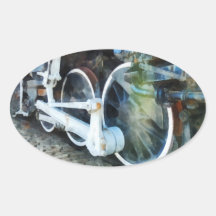 Train Wheels Oval Sticker