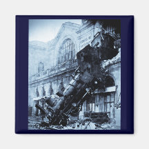 Train Wreck at Montparnasse , 22 October 1895 Fridge Magnets