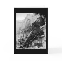 Train Wreck at Montparnasse, railroad disaster Cards