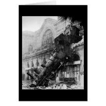 Train Wreck at Montparnasse, railroad disaster Cards