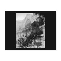 Train Wreck at Montparnasse, railroad disaster Postcard