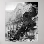 Train Wreck at Montparnasse Station in Paris 1895 Posters