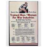 Trained Men And Womer For War Industries Flyer Design