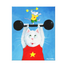 Training Cat & Mouse Canvas Painting Stretched Canvas Prints