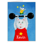 Training Cat & Mouse Funny Greeting Card