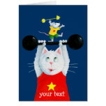 Training Cat & Training Mouse Greeting Card Kaart