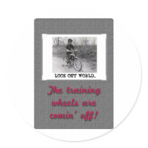 Training Wheels Funny Retro Graduation Stickers