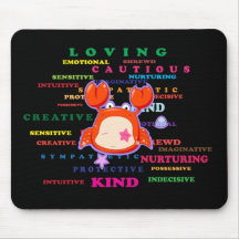 Traits de signe de zodiaque de Cancer Tapis De Souris