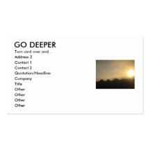 Trance Card GO DEEPER, Turn card over and...... Business Card Template