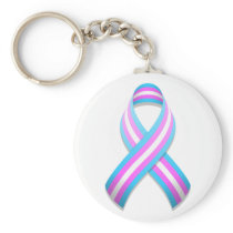 Trans Awareness Ribbon Keychain