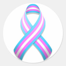 Trans Awareness Ribbon Round Sticker