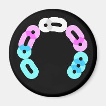 Trans Morse Code Arc Round Magnet