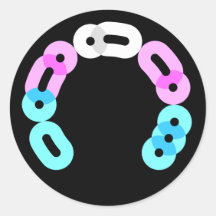 Trans Morse Code Arc Round Sticker