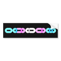 Trans Morse Code Bar Dark Bumper Sticker