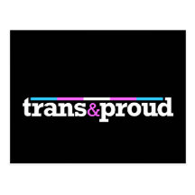 Trans&proud Black Postcard