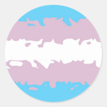 Transgender Pride Flag (Fuzzy) Round Stickers