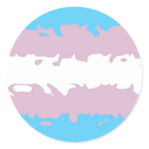 Transgender Pride Flag (Fuzzy) Round Stickers