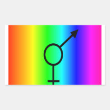 Transgender Rainbow Rectangular Sticker