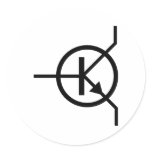 transistor electronics round sticker