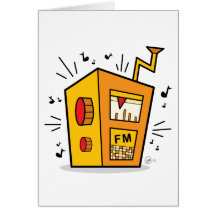 Transistor Radio - Blank Greeting Card