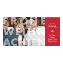 Transparent Frohe Weihnachten in Red Photo Card