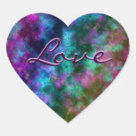 Transparent Rainbow: Flourite Effect Heart Sticker