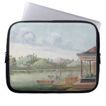 Transporting crates of tea (w/c on paper) laptop computer sleeve