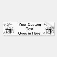 Trap set drummer abstract bw sketch design bumper sticker